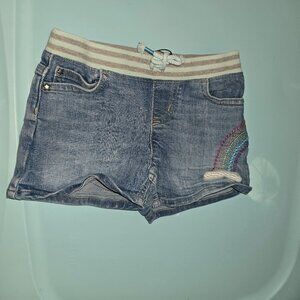 Land's End Girls Rainbow Denim Shorts | XS 4/5